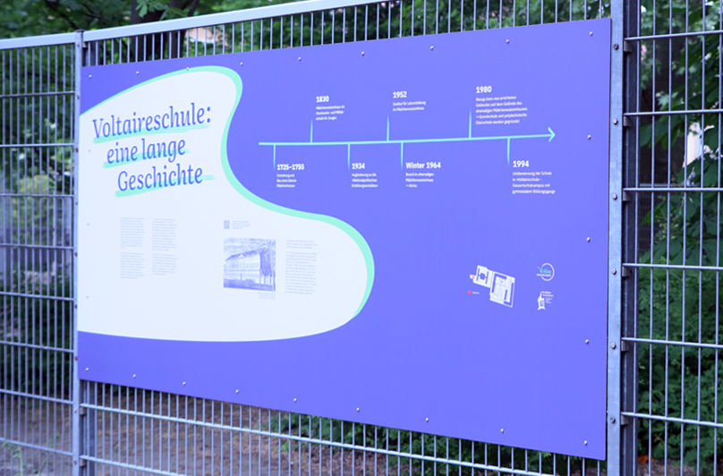 Tafel zur Geschichte der Voltaireschule
