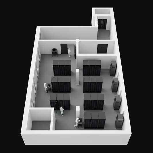 Rendering, Übersicht Serverraum