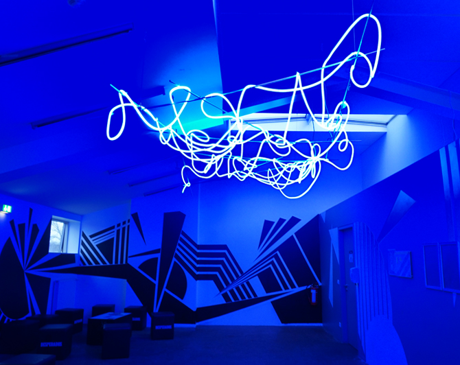 Die leuchtende Wolke im obergeschoss